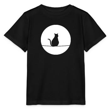 Chat au clair de lune - T-shirt bio MINI CREATOR Stanley/Stella Enfant - noir - Devant - Mikhail (115cm)