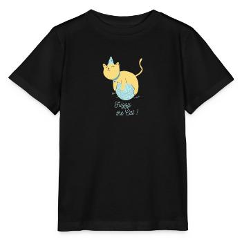 floue le chat mignon - T-shirt bio MINI CREATOR Stanley/Stella Enfant - noir - Devant - Mikhail (115cm)