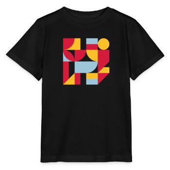 Colorful abstract geometric bauhaus background - Stanley/Stella Kinder T-Shirt MINI CREATOR  - Schwarz - Vorne - Mikhail (115cm)