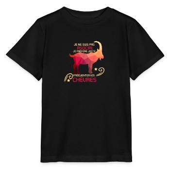 Je préfère juste fréquenter les chèvres - T-shirt bio MINI CREATOR Stanley/Stella Enfant - noir - Devant - Mikhail (115cm)