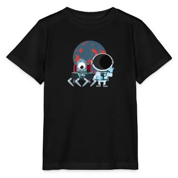 Raumfahrt mit Astronaut - Stanley/Stella Kinder T-Shirt MINI CREATOR  - Schwarz - Vorne - Mikhail (115cm)