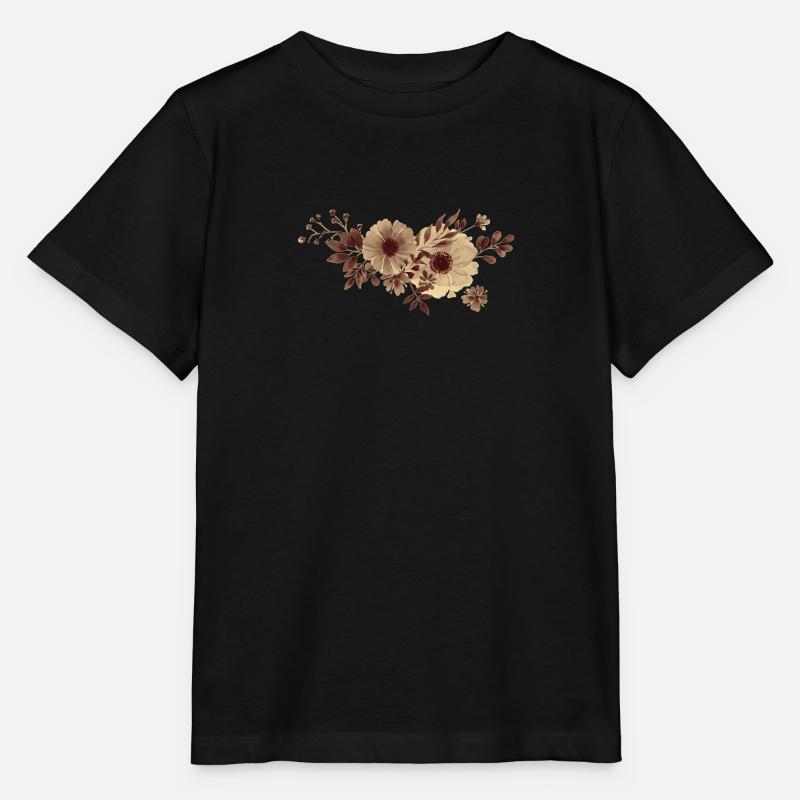 Fleurs d’or - T-shirt bio MINI CREATOR Stanley/Stella Enfant - noir