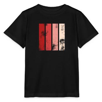 Retro Streifen Rot - Stanley/Stella Kinder T-Shirt MINI CREATOR  - Schwarz - Vorne - Mikhail (115cm)