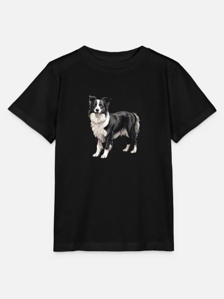 Border Collie Hund - Stanley/Stella Kinder T-Shirt MINI CREATOR - Schwarz