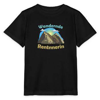 Wandernde Rentnerin | Wandern - Stanley/Stella Kinder T-Shirt MINI CREATOR  - Schwarz - Vorne - Mikhail (115cm)