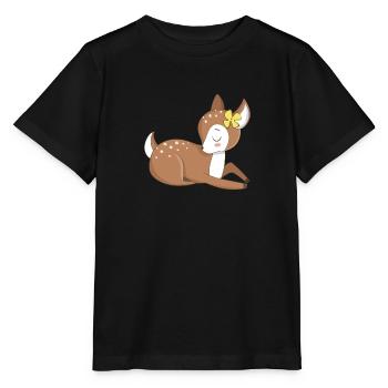 Tierbaby Rehkitz - Stanley/Stella Kinder T-Shirt MINI CREATOR  - Schwarz - Vorne - Mikhail (115cm)