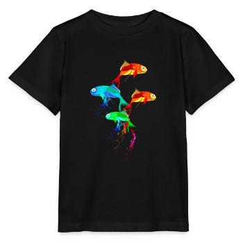 Aquarium - Stanley/Stella MINI CREATOR Kids’ T-Shirt - black - Front - Mikhail (115cm)