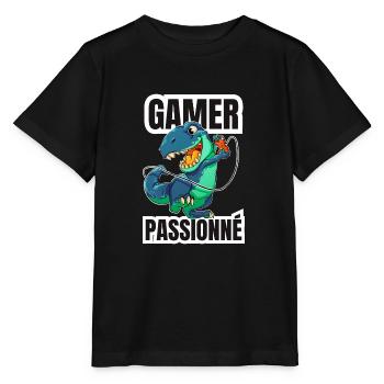 gamer passionné - T-shirt bio MINI CREATOR Stanley/Stella Enfant - noir - Devant - Mikhail (115cm)