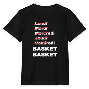week-end basket - T-shirt bio MINI CREATOR Stanley/Stella Enfant - noir - Devant - Mikhail (115cm)