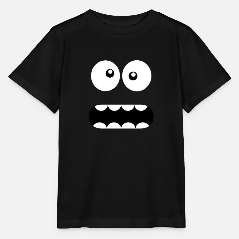 Drôle Cartoon Monster Face - Crazy / Smiley - T-shirt bio MINI CREATOR Stanley/Stella Enfant - noir