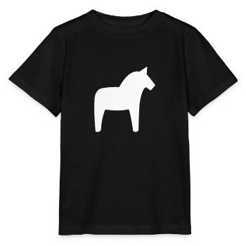 Dalahäst Pferd Schweden - Stanley/Stella Kinder T-Shirt MINI CREATOR  - Schwarz - Vorne - Mikhail (115cm)
