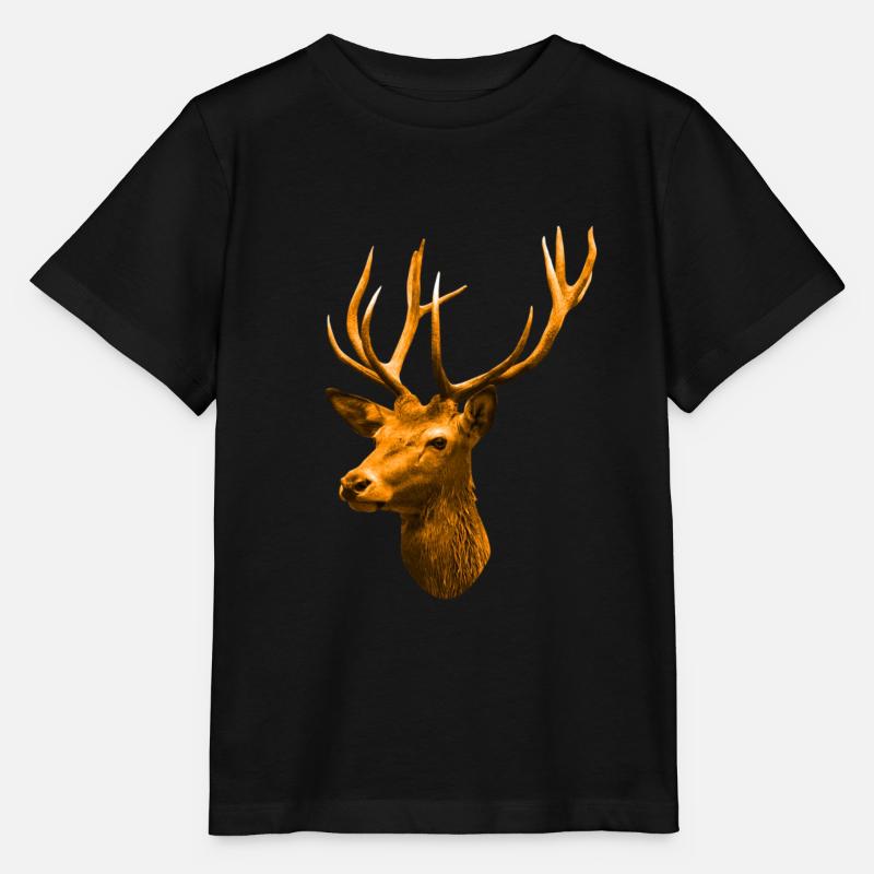 golden deer head - Stanley/Stella MINI CREATOR Kids’ T-Shirt - black