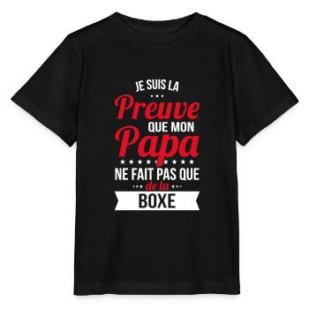 Mon papa ne fait pas que de la boxe - T-shirt bio MINI CREATOR Stanley/Stella Enfant - noir - Devant - Mikhail (115cm)