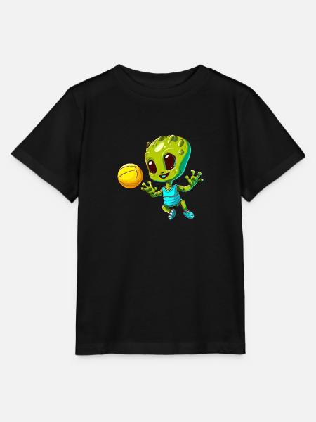 Grüner Alien Basketballer - Stanley/Stella Kinder T-Shirt MINI CREATOR - Schwarz