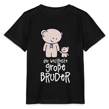 Der weltbeste große Bruder - Großer Bruder Teddys - Stanley/Stella Kinder T-Shirt MINI CREATOR  - Schwarz - Vorne - Mikhail (115cm)