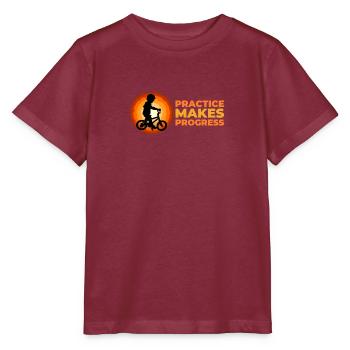 Practice makes progress - Stanley/Stella MINI CREATOR Kids’ T-Shirt - burgundy - Front - Kain (125cm)