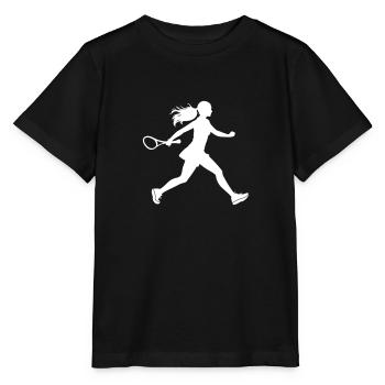 Tennis Spielerin Symbol - Stanley/Stella Kinder T-Shirt MINI CREATOR  - Schwarz - Vorne - Mikhail (115cm)