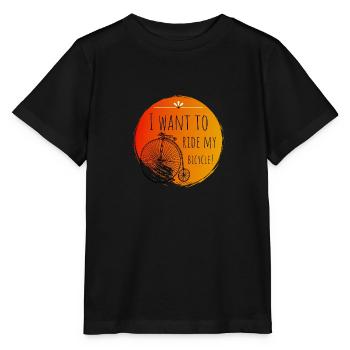 Je veux faire du vélo - T-shirt bio MINI CREATOR Stanley/Stella Enfant - noir - Devant - Mikhail (115cm)