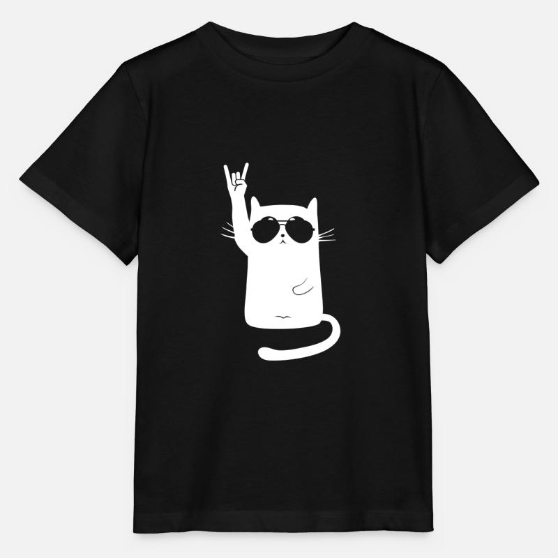 Metal Katze - Stanley/Stella Kinder T-Shirt MINI CREATOR  - Schwarz