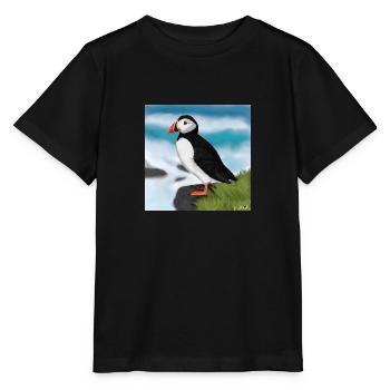 Illustration de conception d'oiseau macareux moine peint - T-shirt bio MINI CREATOR Stanley/Stella Enfant - noir - Devant - Mikhail (115cm)