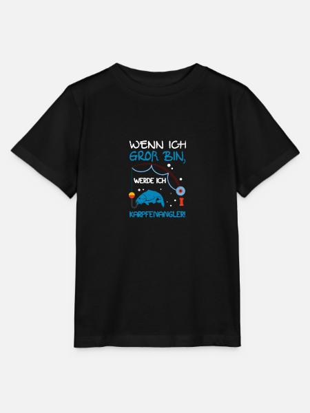 Wenn ich gross bin werde ich Karpfenangler - Stanley/Stella Kinder T-Shirt MINI CREATOR - Schwarz