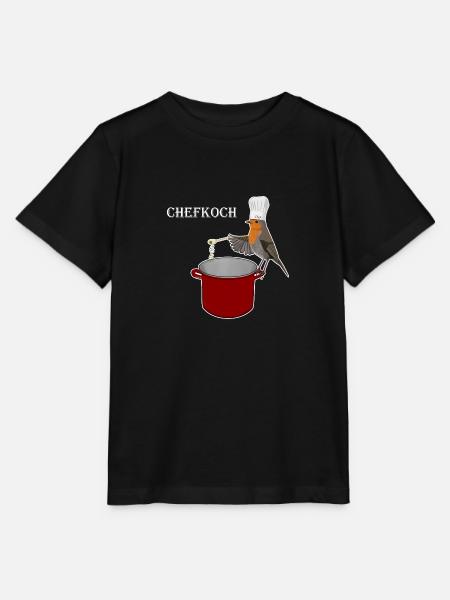Gemaltes Rotkehlchen ist ein absoluter Spitzenkoch - Stanley/Stella Kinder T-Shirt MINI CREATOR  - Schwarz