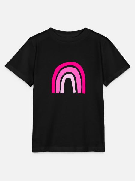 Rosa Regenbogen - Stanley/Stella Kinder T-Shirt MINI CREATOR - Schwarz