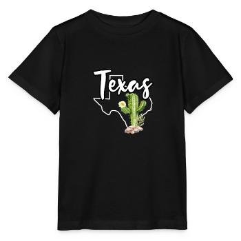 Texas Carte Citation Drôle Carte d’État Fierté Cactus Vinta - T-shirt bio MINI CREATOR Stanley/Stella Enfant - noir - Devant - Mikhail (115cm)