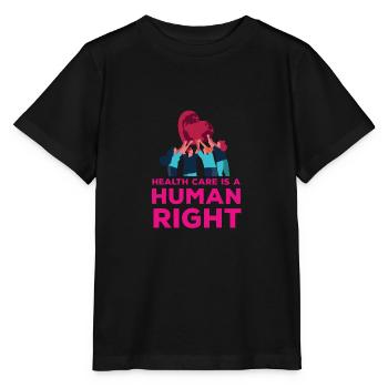 Les soins de santé sont un être humain - T-shirt bio MINI CREATOR Stanley/Stella Enfant - noir - Devant - Mikhail (115cm)