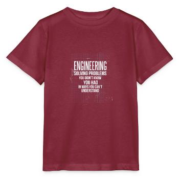 Citation drôle Ingénierie Solution Problèmes Sarkas - T-shirt bio MINI CREATOR Stanley/Stella Enfant - bordeaux - Devant - Kain (125cm)