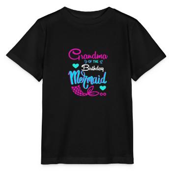 Lustige Oma der Bday Mermaid Oma - Stanley/Stella Kinder T-Shirt MINI CREATOR  - Schwarz - Vorne - Mikhail (115cm)