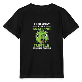 Snapping turtles -snapping finger Aligator liquor - Stanley/Stella MINI CREATOR Kids’ T-Shirt - black - Front - Mikhail (115cm)