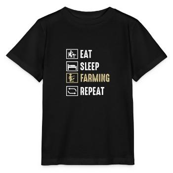Citation amusante manger le sommeil reproduction répétition - T-shirt bio MINI CREATOR Stanley/Stella Enfant - noir - Devant - Mikhail (115cm)