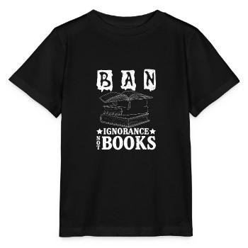 Prohibition ignorance not books - Stanley/Stella MINI CREATOR Kids’ T-Shirt - black - Front - Mikhail (115cm)