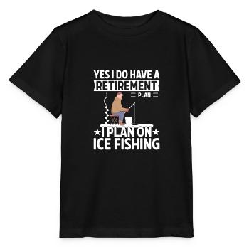 Pension plan I'm planning ice fishing - Stanley/Stella MINI CREATOR Kids’ T-Shirt - black - Front - Mikhail (115cm)