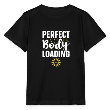 Ich trainiere nur, weil ich gerne esse - Stanley/Stella Kinder T-Shirt MINI CREATOR  - Schwarz - Vorne - Mikhail (115cm)