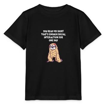 C’est assez d’interaction sociale pour une journée Lu - T-shirt bio MINI CREATOR Stanley/Stella Enfant - noir - Devant - Mikhail (115cm)