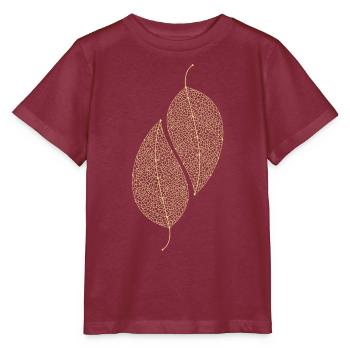 Leaves Decorative - Stanley/Stella MINI CREATOR Kids’ T-Shirt - burgundy - Front - Kain (125cm)