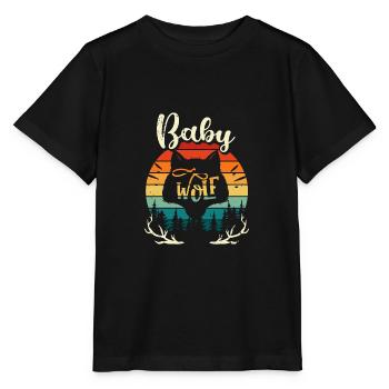 Baby wolf - pack birth child gift family - Stanley/Stella MINI CREATOR Kids’ T-Shirt - black - Front - Mikhail (115cm)