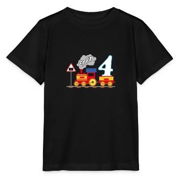 Quatrième anniversaire, enfin 4 ans - T-shirt bio MINI CREATOR Stanley/Stella Enfant - noir - Devant - Mikhail (115cm)