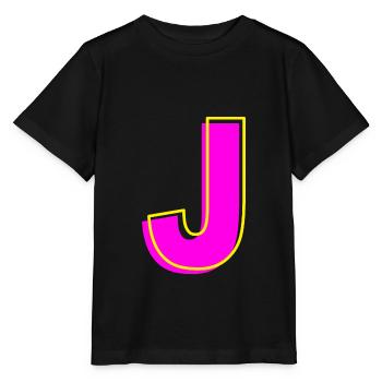 J - Dein Name - Dein Buchstabe - Stanley/Stella Kinder T-Shirt MINI CREATOR  - Schwarz - Vorne - Mikhail (115cm)