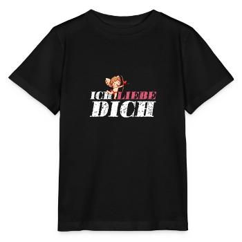 Ich Liebe Dich Amor - Stanley/Stella Kinder T-Shirt MINI CREATOR  - Schwarz - Vorne - Mikhail (115cm)