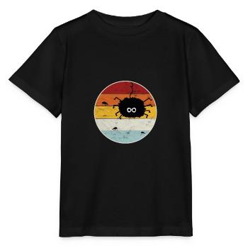 Retro spider fly insect nature walking insect - Stanley/Stella MINI CREATOR Kids’ T-Shirt - black - Front - Mikhail (115cm)