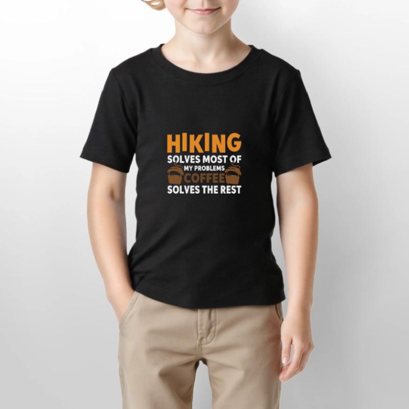 Hiking solves most problems that coffee solves Stanley/Stella MINI CREATOR Kids’ T-Shirt
