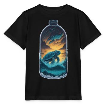 Schildkröte Flasche - Stanley/Stella Kinder T-Shirt MINI CREATOR  - Schwarz - Vorne - Mikhail (115cm)