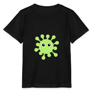 ★ Couleurs de conception modifiables ★ Virus aux yeux écarquillés - T-shirt bio MINI CREATOR Stanley/Stella Enfant - noir - Devant - Mikhail (115cm)