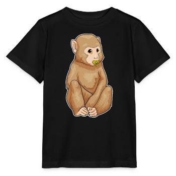 Monkey Baby Pacifier - Stanley/Stella MINI CREATOR Kids’ T-Shirt - black - Front - Mikhail (115cm)