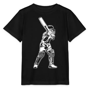 Cricket Batter Sketch - Stanley/Stella MINI CREATOR Kids’ T-Shirt - black - Front - Mikhail (115cm)