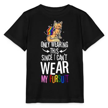 Je ne le porte que depuis que je ne peux pas porter ma fursuit - T-shirt bio MINI CREATOR Stanley/Stella Enfant - noir - Devant - Mikhail (115cm)