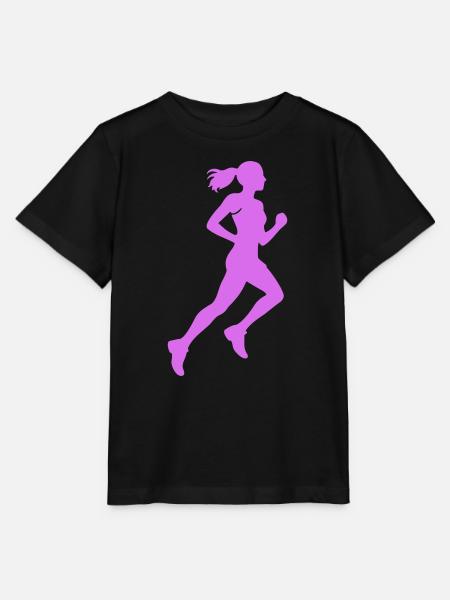 Laufsilhouette in Lila - Stanley/Stella Kinder T-Shirt MINI CREATOR - Schwarz